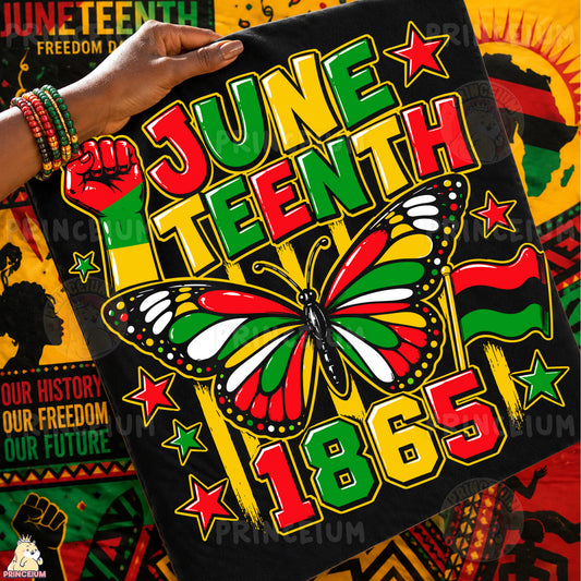 Juneteenth Butterfly Breaking Chains Sublimation Design PNG Freedom Day 1865 Digital Download