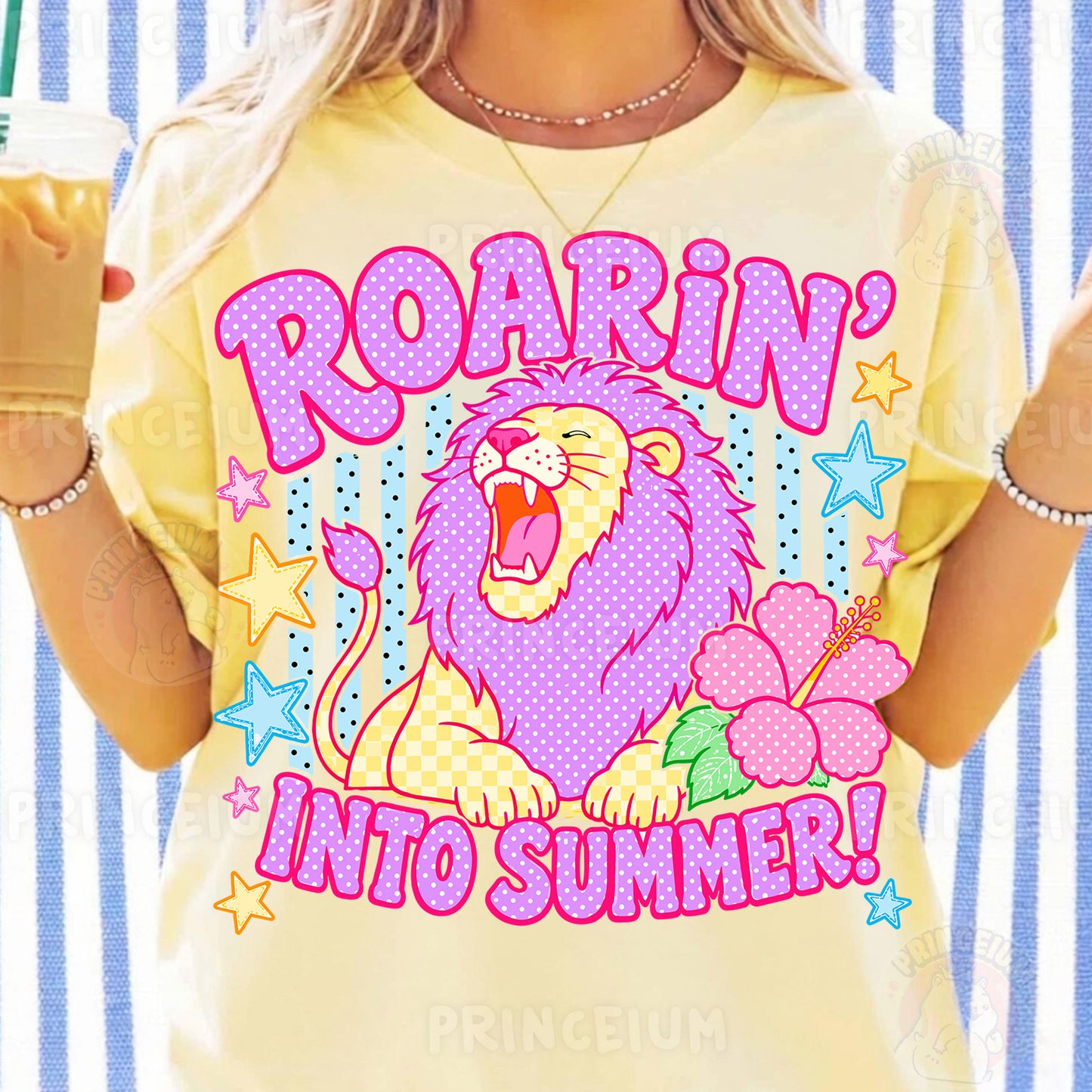 Roarin' Into Summer Sublimation Design PNG | Cute Lion Summer Digital Download