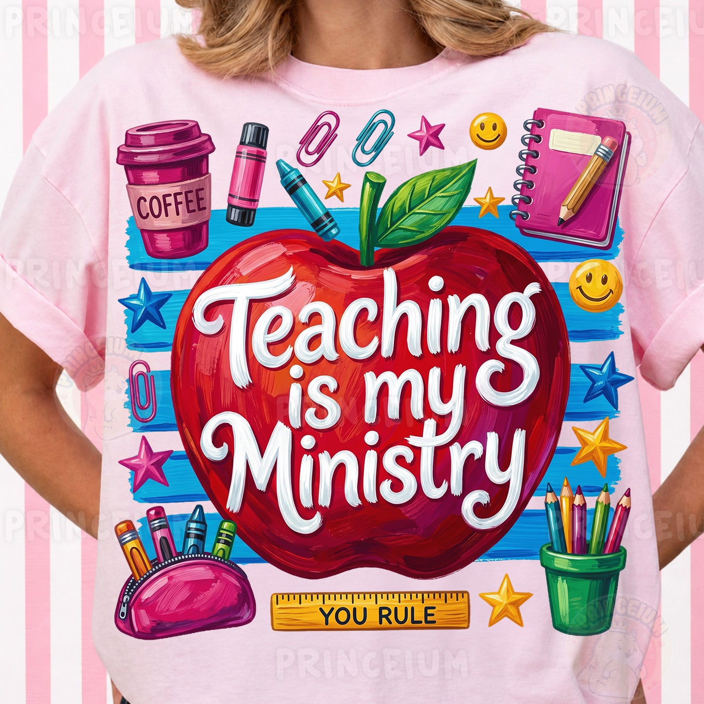 Teaching Is My Ministry PNG, Teacher Shirt Design, Back To School Sublimation Graphic