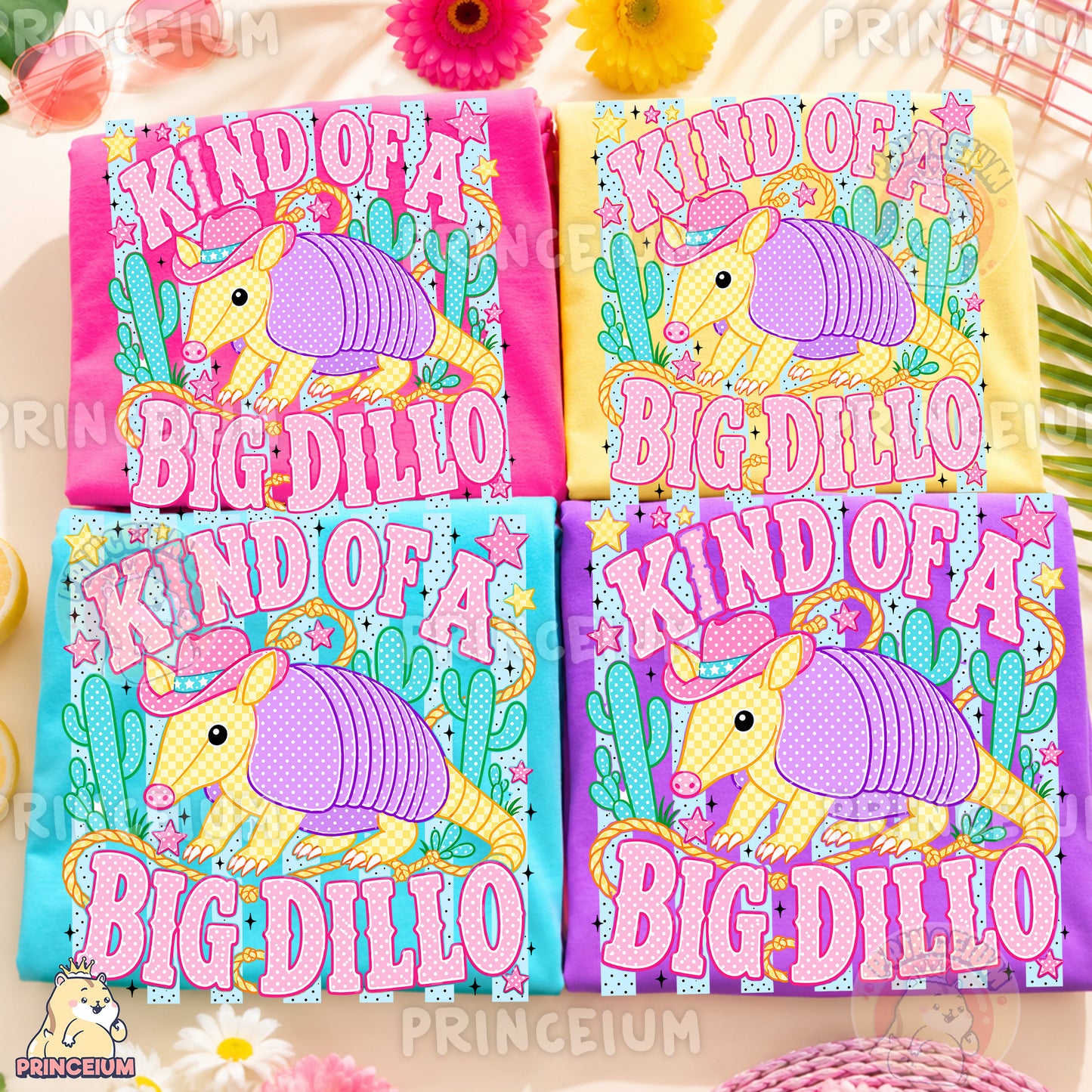 Kind of a Big Dillo Sublimation Design PNG Cowboy Armadillo Digital Download
