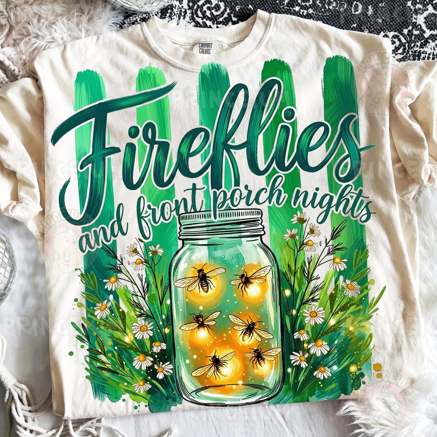 Fireflies and Front Porch Nights PNG, Country Summer Shirt Design, Rustic Mason Jar Sublimation
