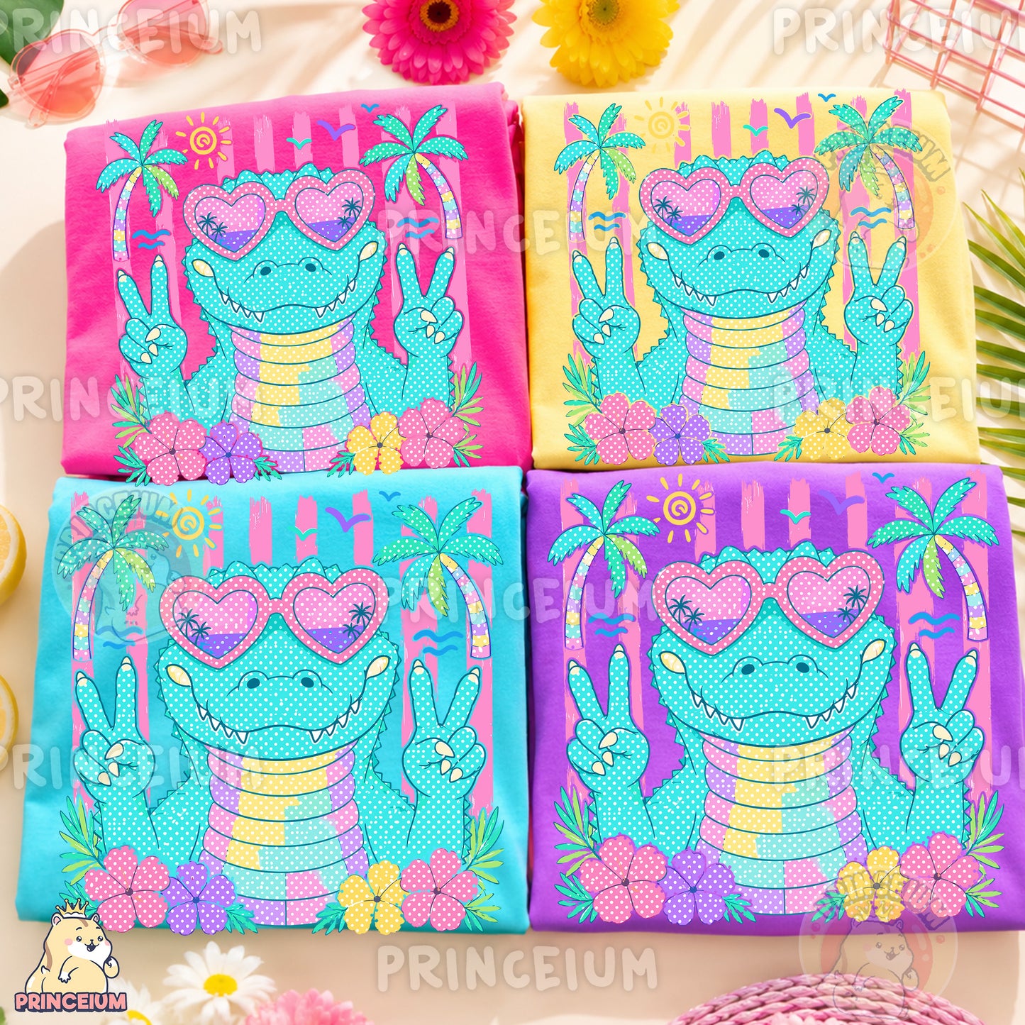 Cool Alligator Peace Sign Sublimation Design PNG Tropical Summer Digital Download NEW26