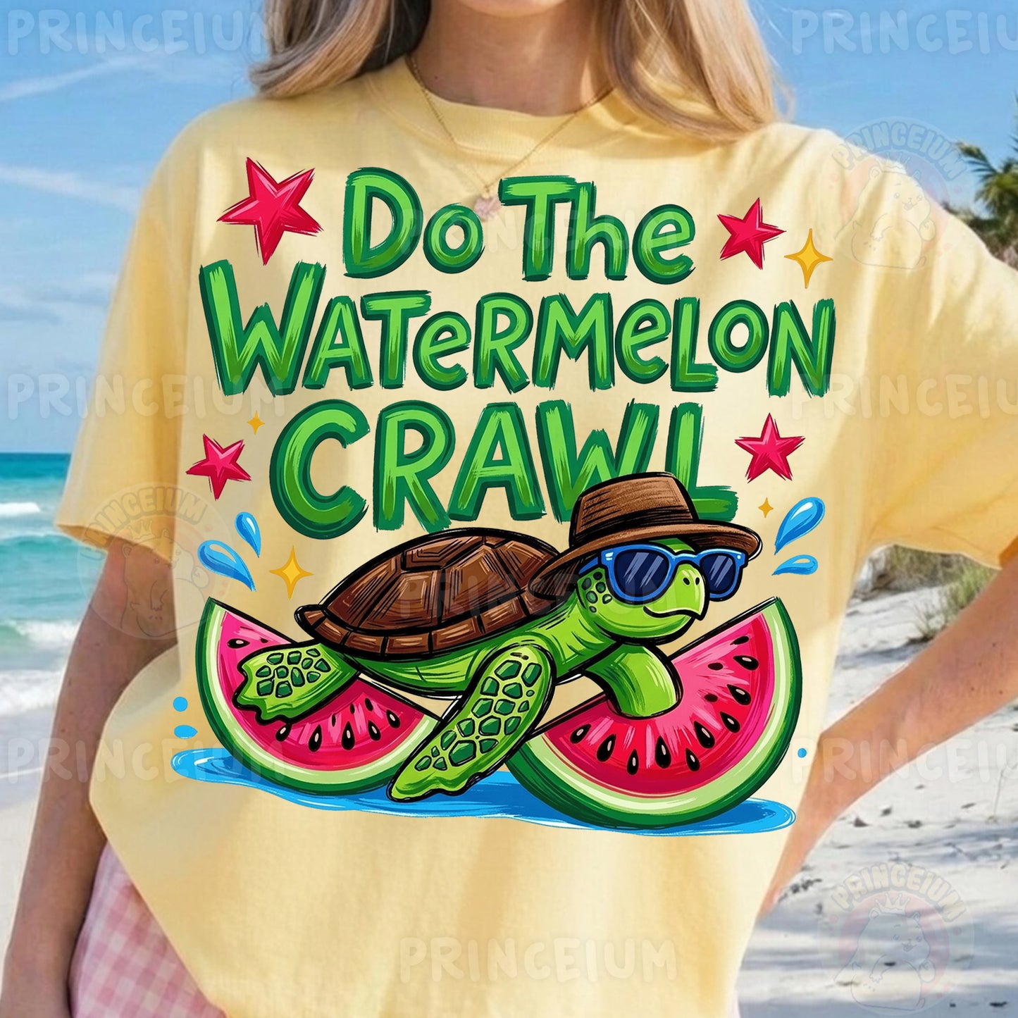 Do The Watermelon Crawl Sublimation Design PNG Turtle Watermelon Summer Digital Download