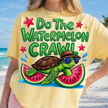 Do The Watermelon Crawl Sublimation Design PNG Turtle Watermelon Summer Digital Download