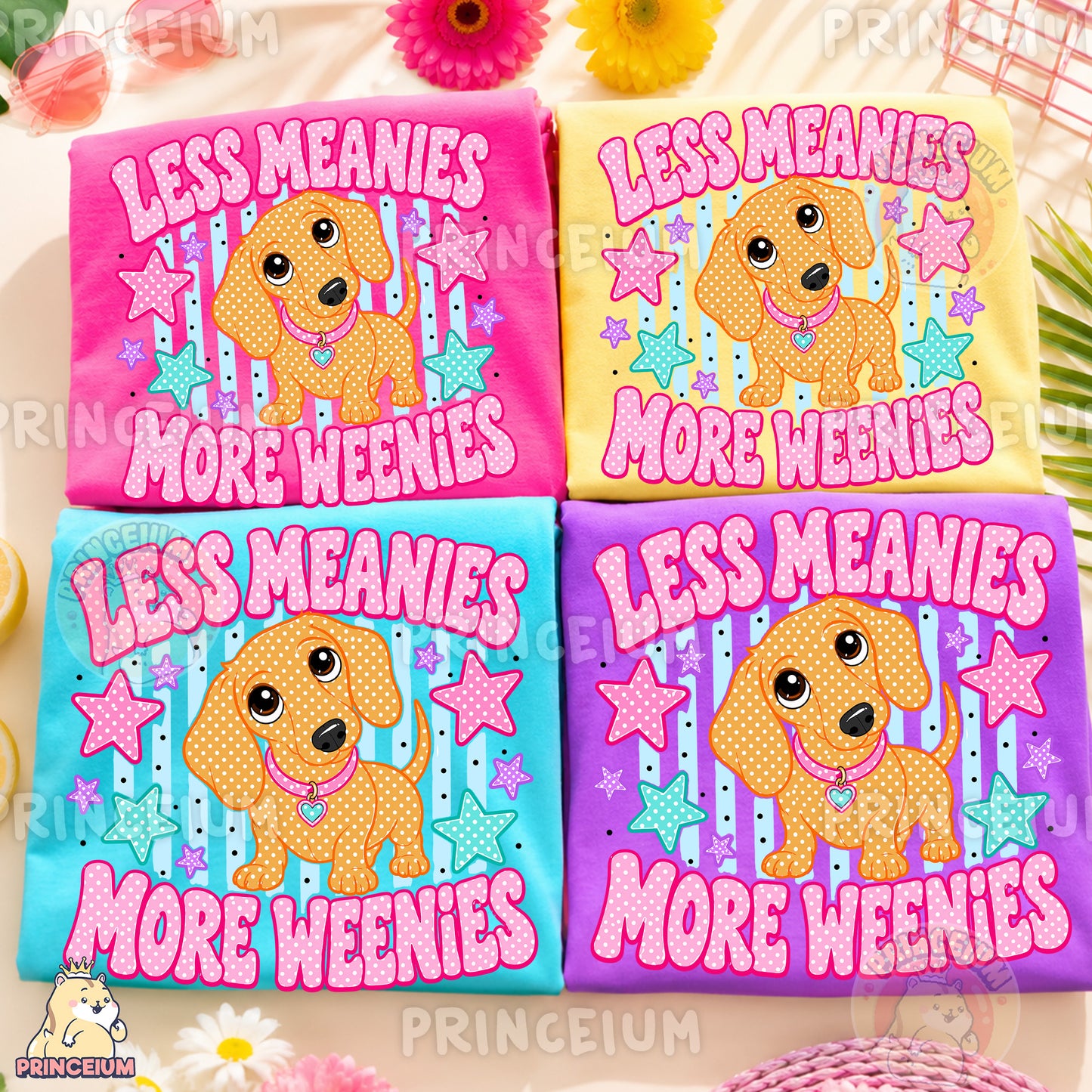 Less Meanies More Weenies Sublimation Design PNG Dachshund Digital Download NEW26