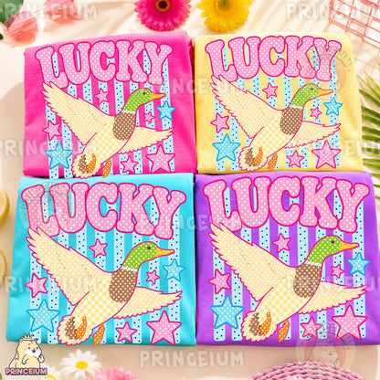 Lucky Duck Sublimation Design PNG Mallard Duck Digital Download NEW26