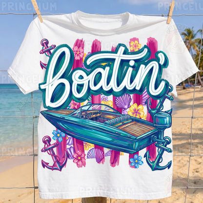 Boatin’ Sublimation Design PNG | Nautical Boat Summer Digital Download