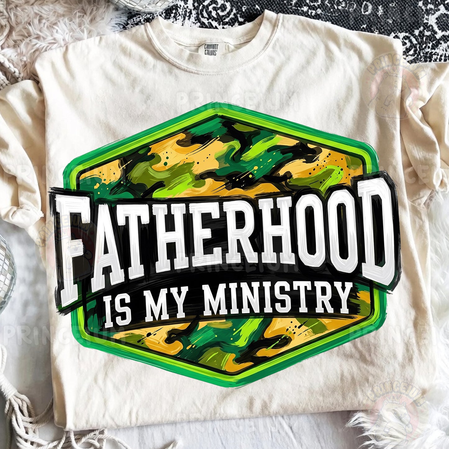 Fatherhood Is My Ministry PNG, Christian Dad Shirt Design, Camo Father’s Day Sublimation