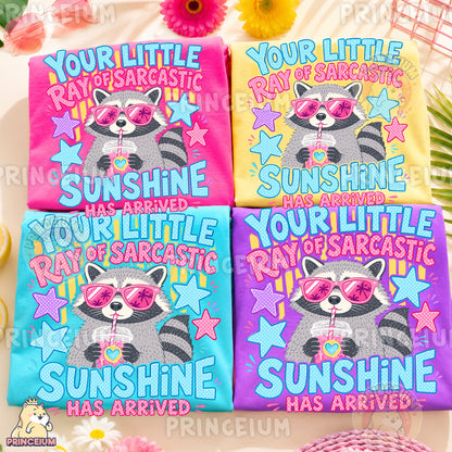 Your Little Ray of Sarcastic Sunshine Sublimation Design PNG Raccoon Digital Download NEW26