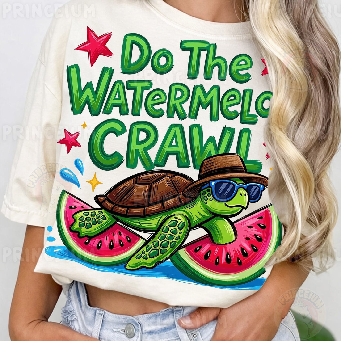 Do The Watermelon Crawl Sublimation Design PNG Turtle Watermelon Summer Digital Download
