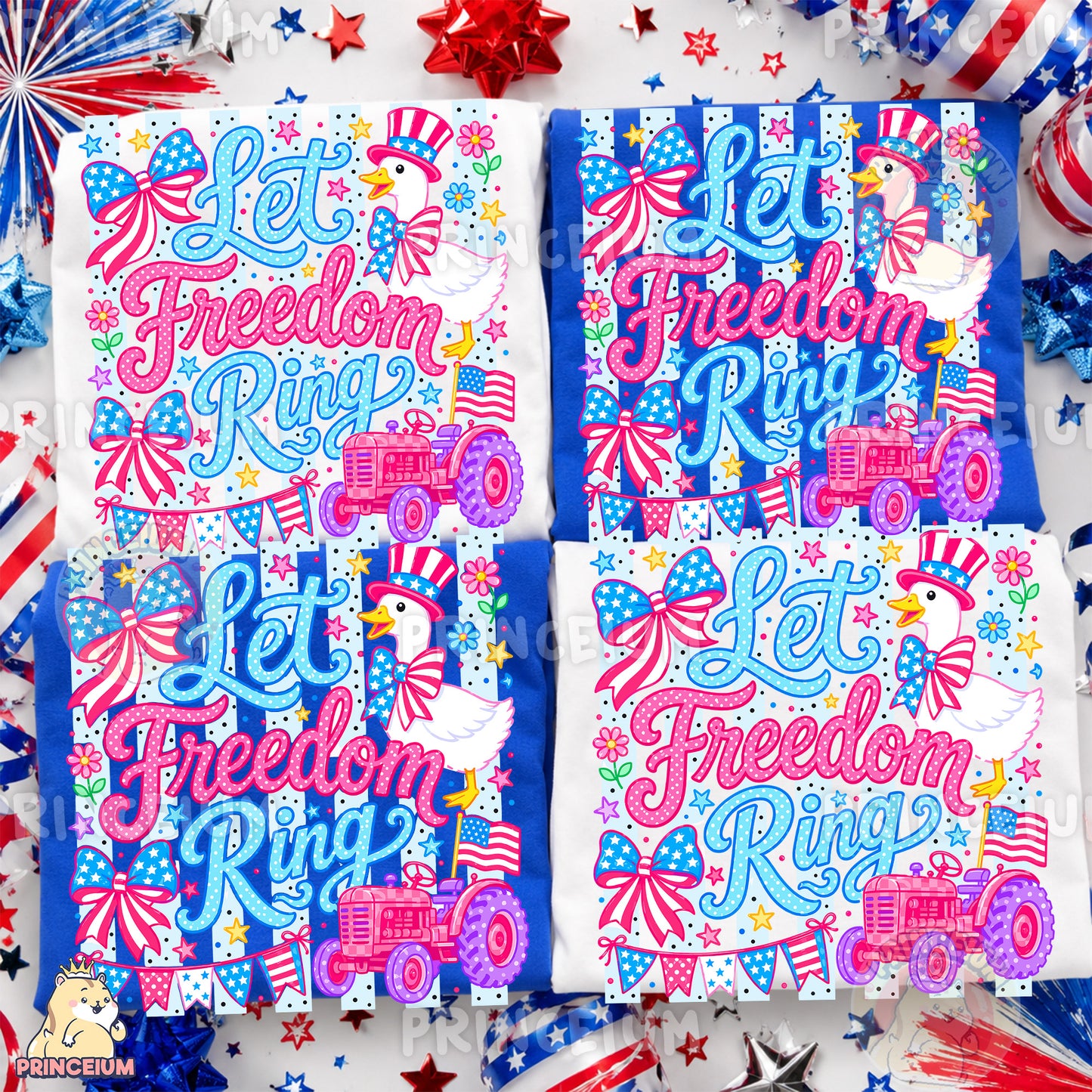 Let Freedom Ring PNG, Patriotic Goose Shirt Design, 4th of July Sublimation Graphic