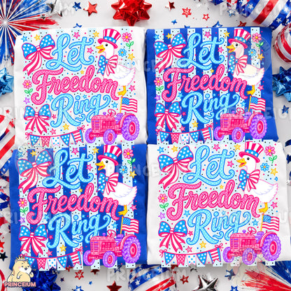 Let Freedom Ring PNG, Patriotic Goose Shirt Design, 4th of July Sublimation Graphic