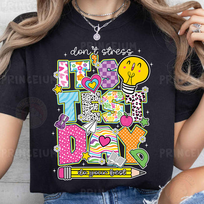 a woman wearing a black t - shirt that says don't forget