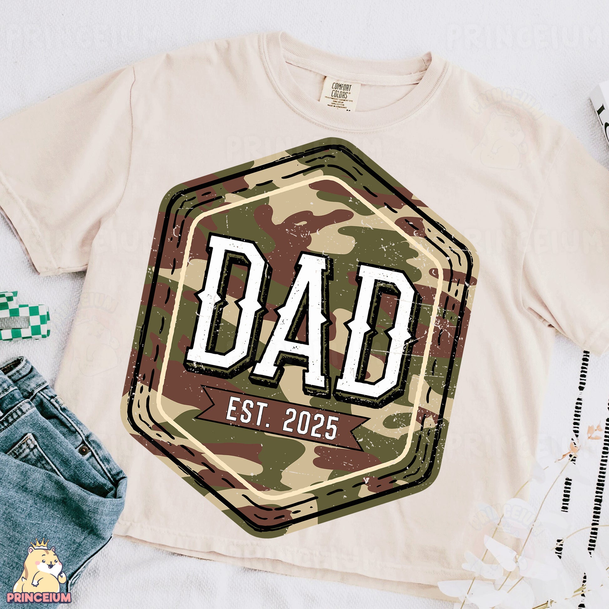 a t - shirt with the word dad printed on it