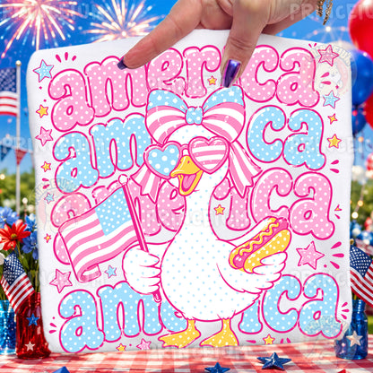 America Goose Hotdog Sublimation Design PNG Patriotic 4th of July Digital Download NEW26
