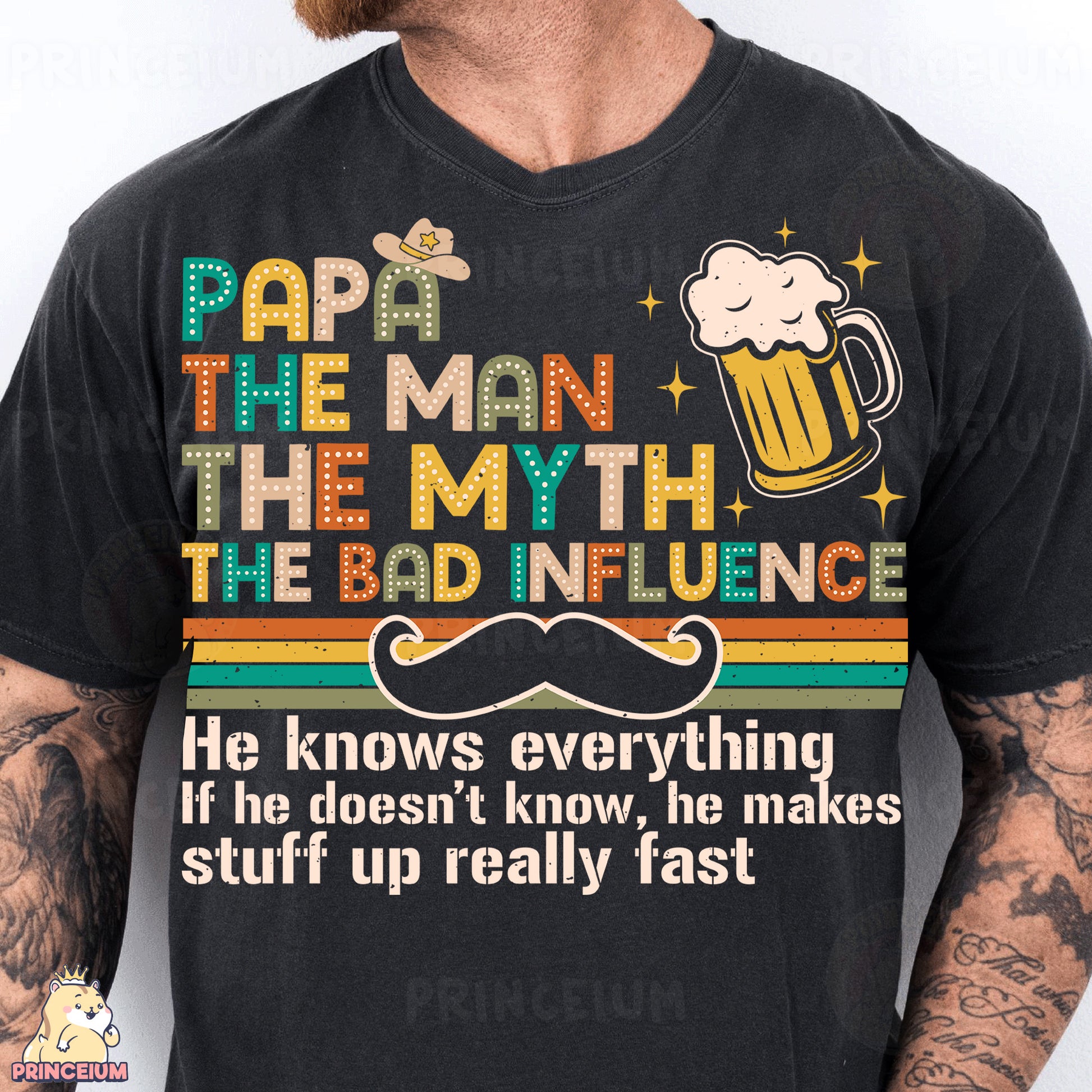 a man with a beard wearing a black shirt