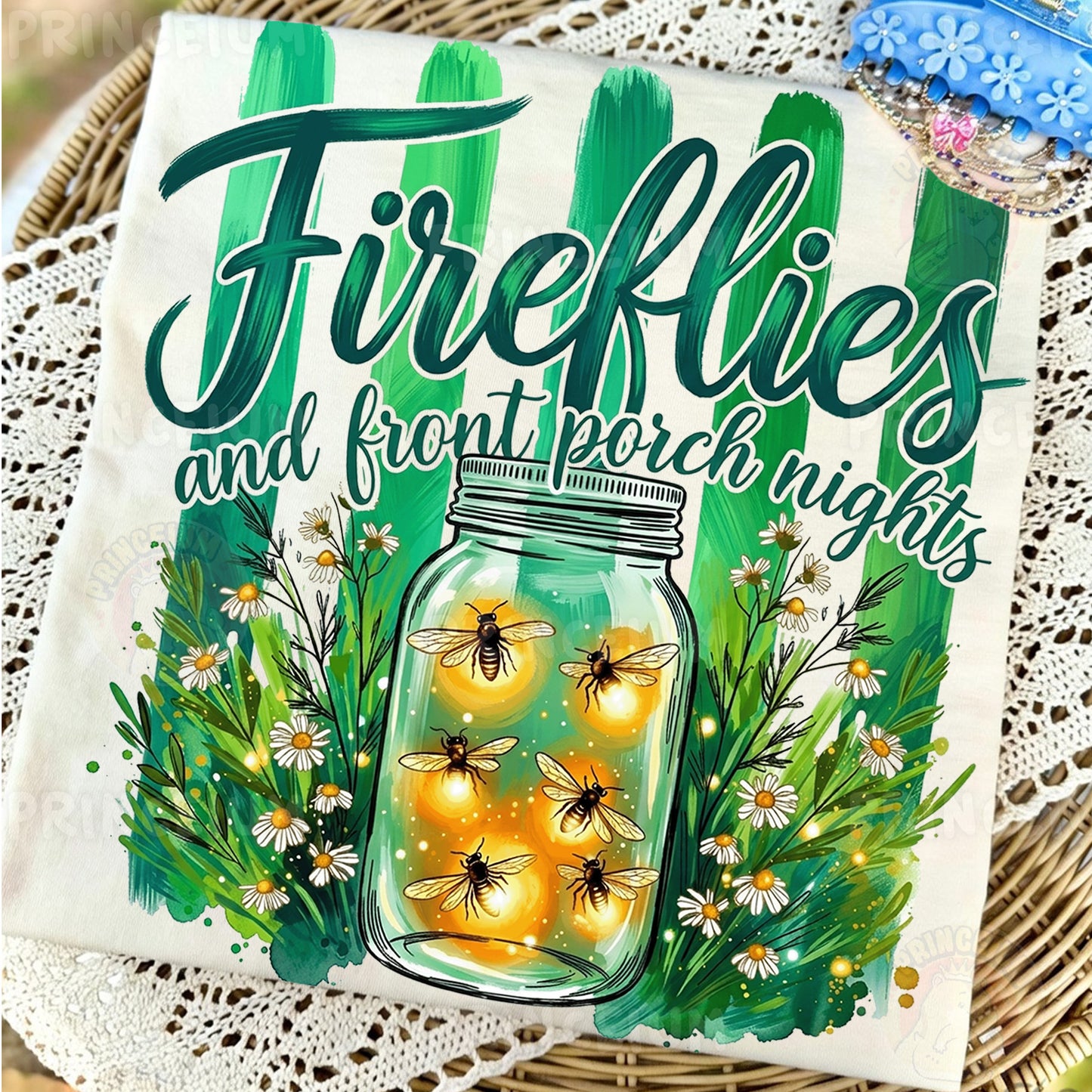 Fireflies and Front Porch Nights PNG, Country Summer Shirt Design, Rustic Mason Jar Sublimation