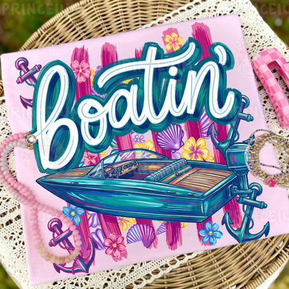Boatin’ Sublimation Design PNG | Nautical Boat Summer Digital Download