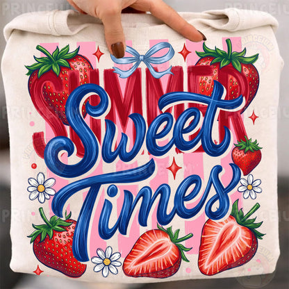 Sweet Summer Times PNG, Strawberry Summer Shirt Design, Cute Coquette Sublimation Graphic