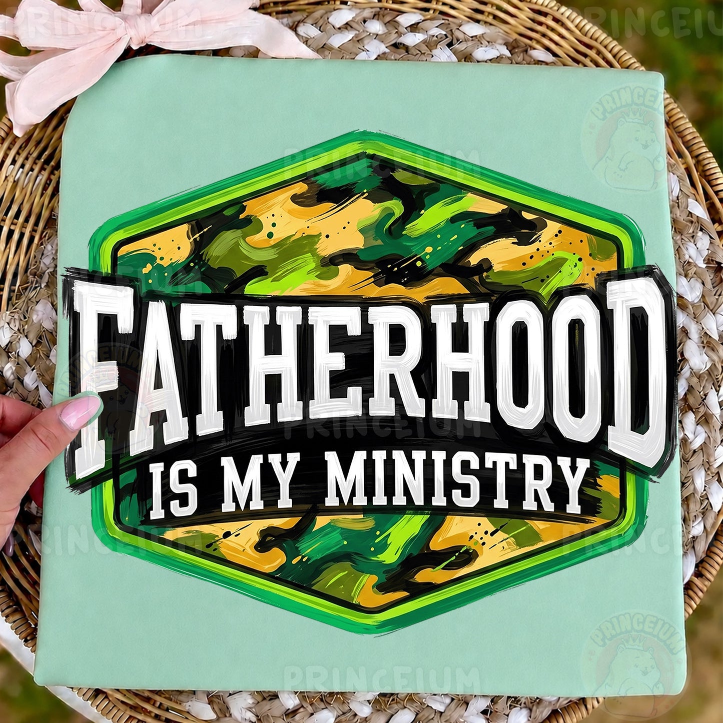 Fatherhood Is My Ministry PNG, Christian Dad Shirt Design, Camo Father’s Day Sublimation