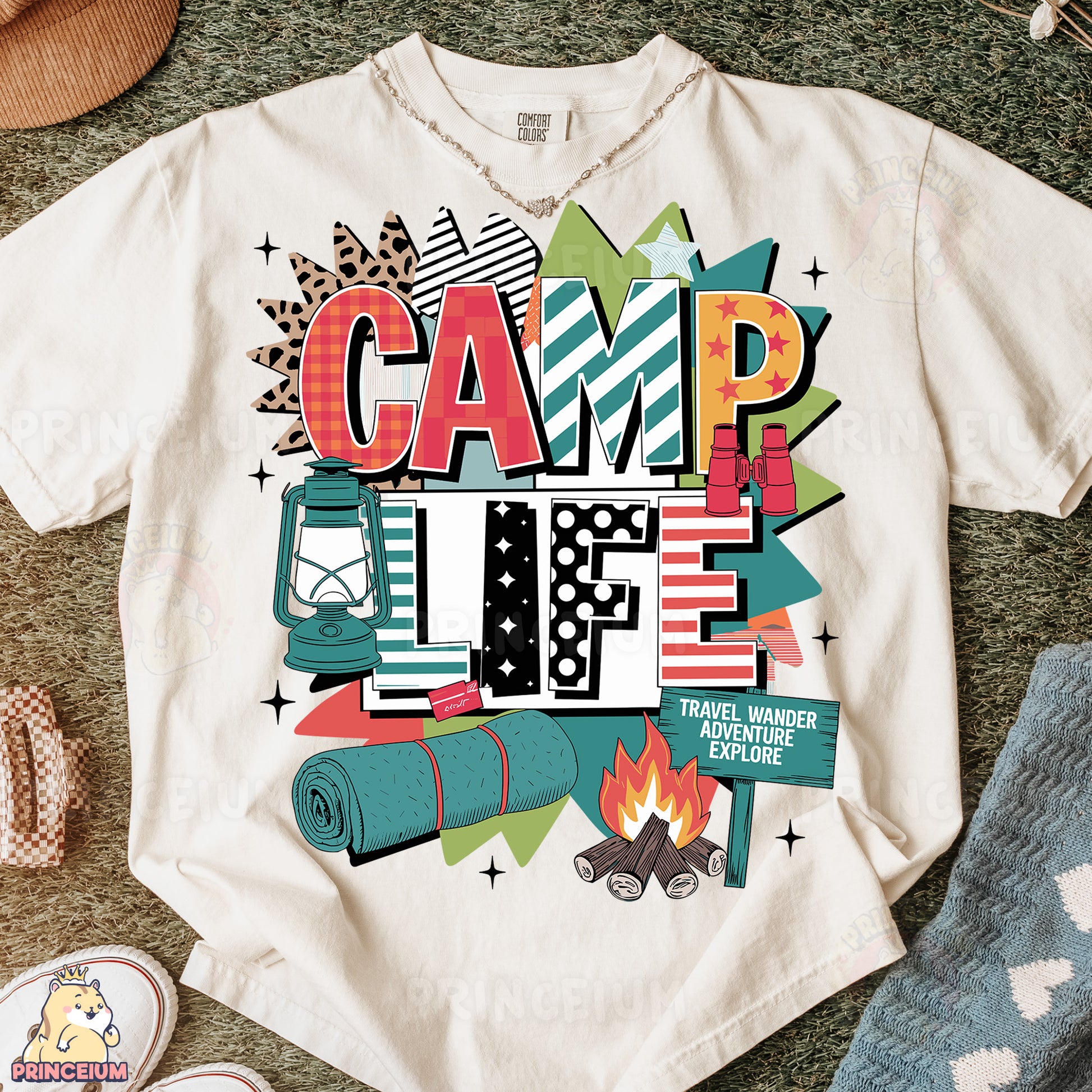a t - shirt with a camp life design on it