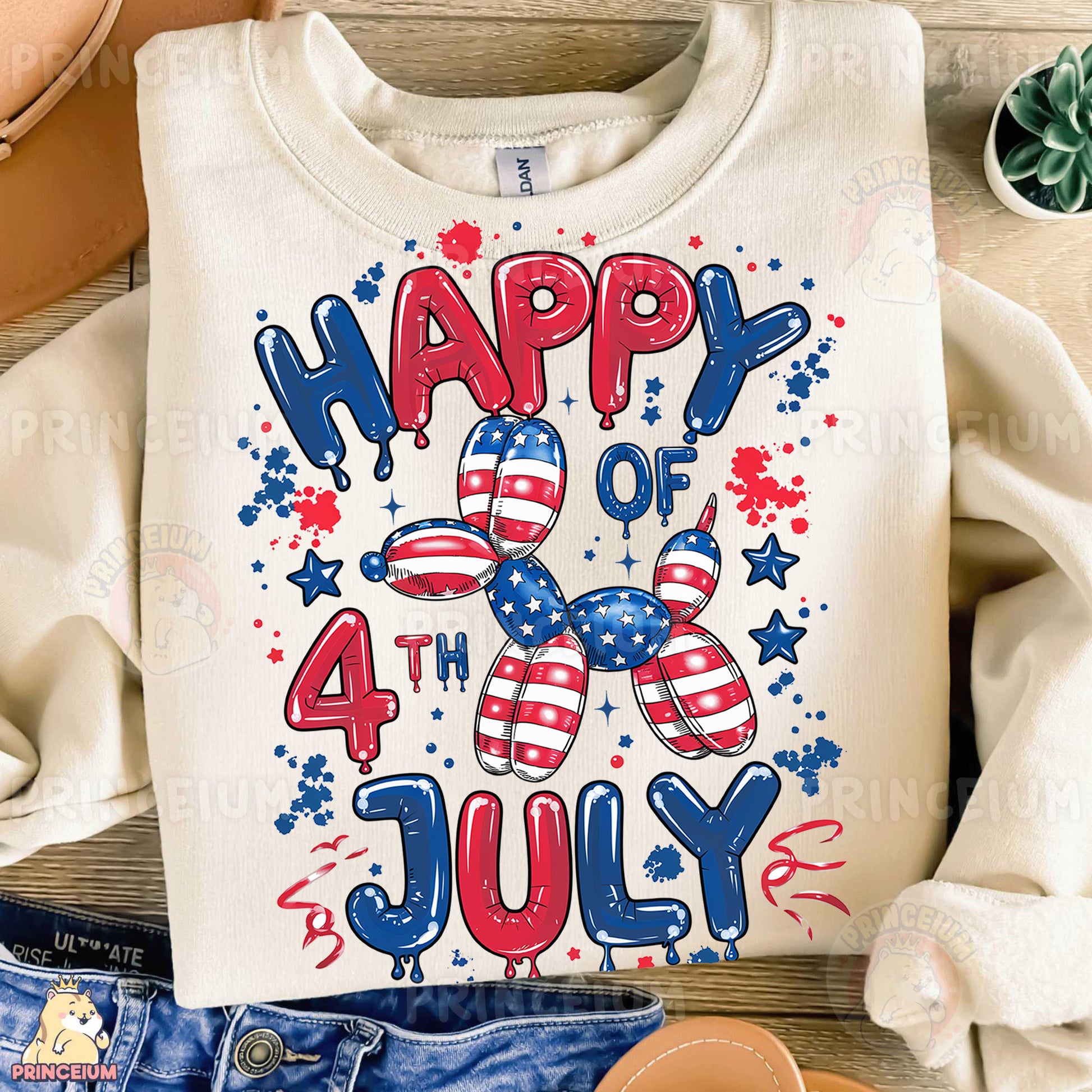 a fourth of july t - shirt on a table