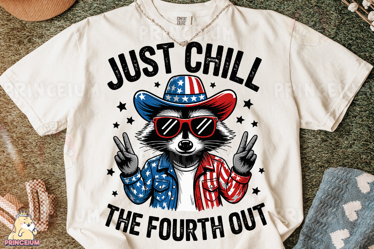 a t - shirt with a raccoon wearing a hat and sunglasses