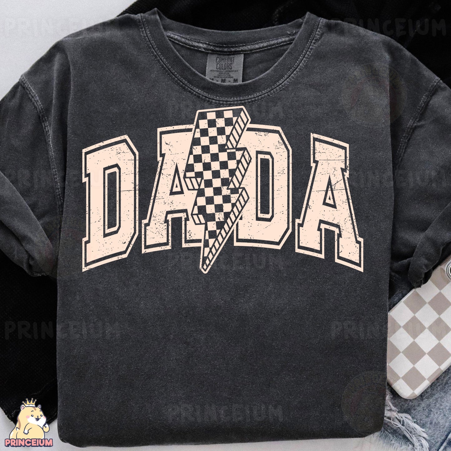a t - shirt with the word dad on it