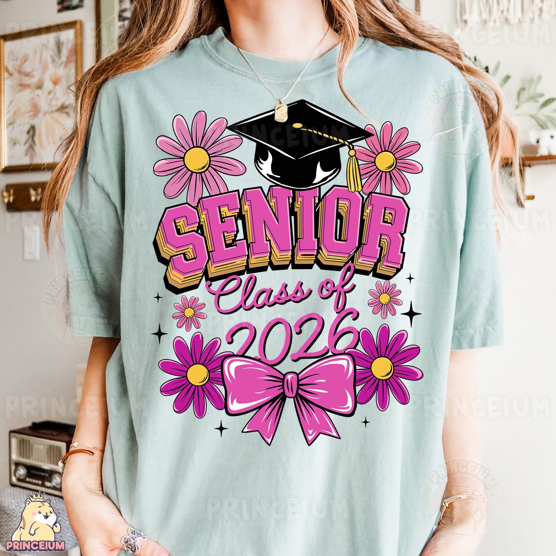 a girl wearing a t - shirt that says senior class of 2012