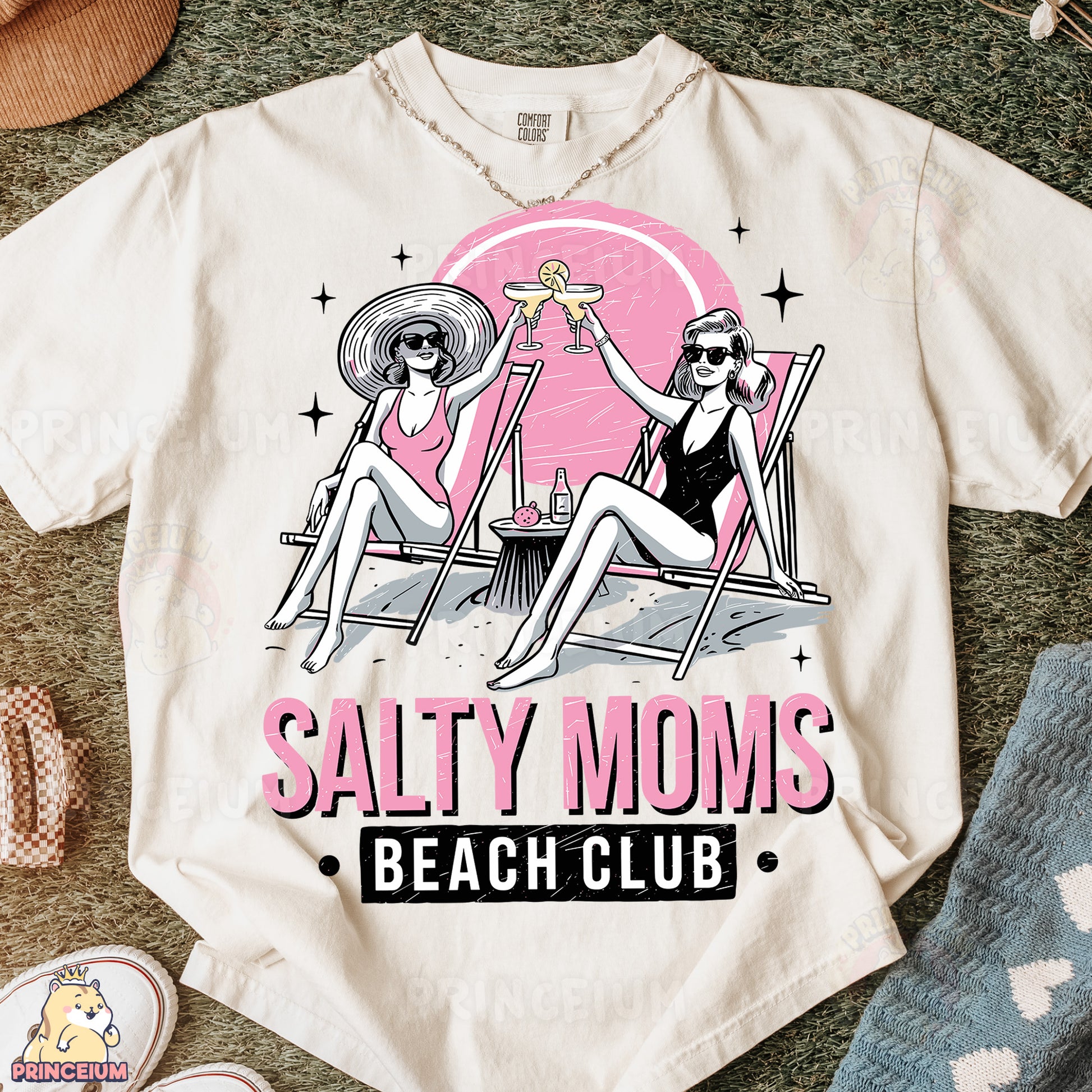 a t - shirt that says salty moms beach club