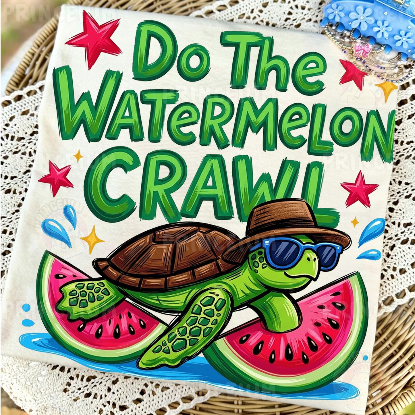 Do The Watermelon Crawl Sublimation Design PNG Turtle Watermelon Summer Digital Download