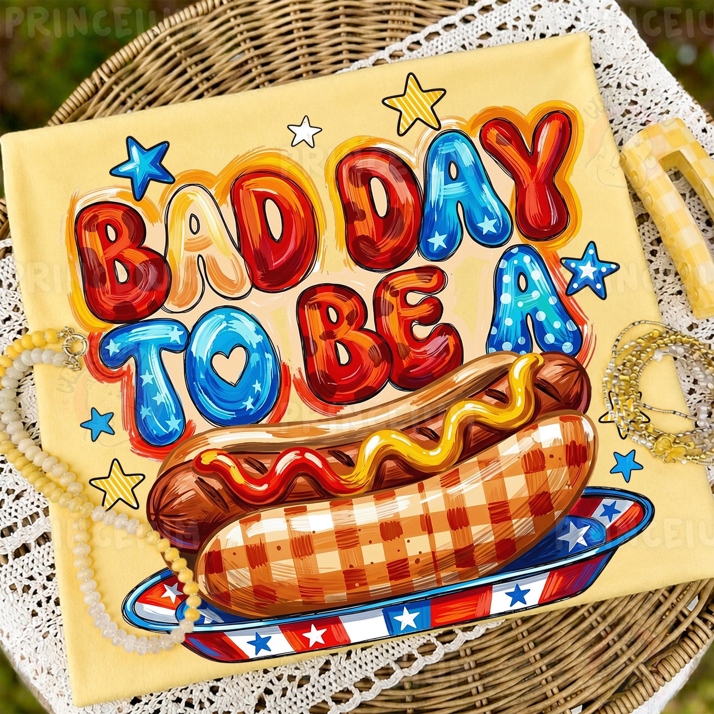 Bad Day To Be A Weiner Sublimation Design PNG | Funny Hot Dog Patriotic Digital Download