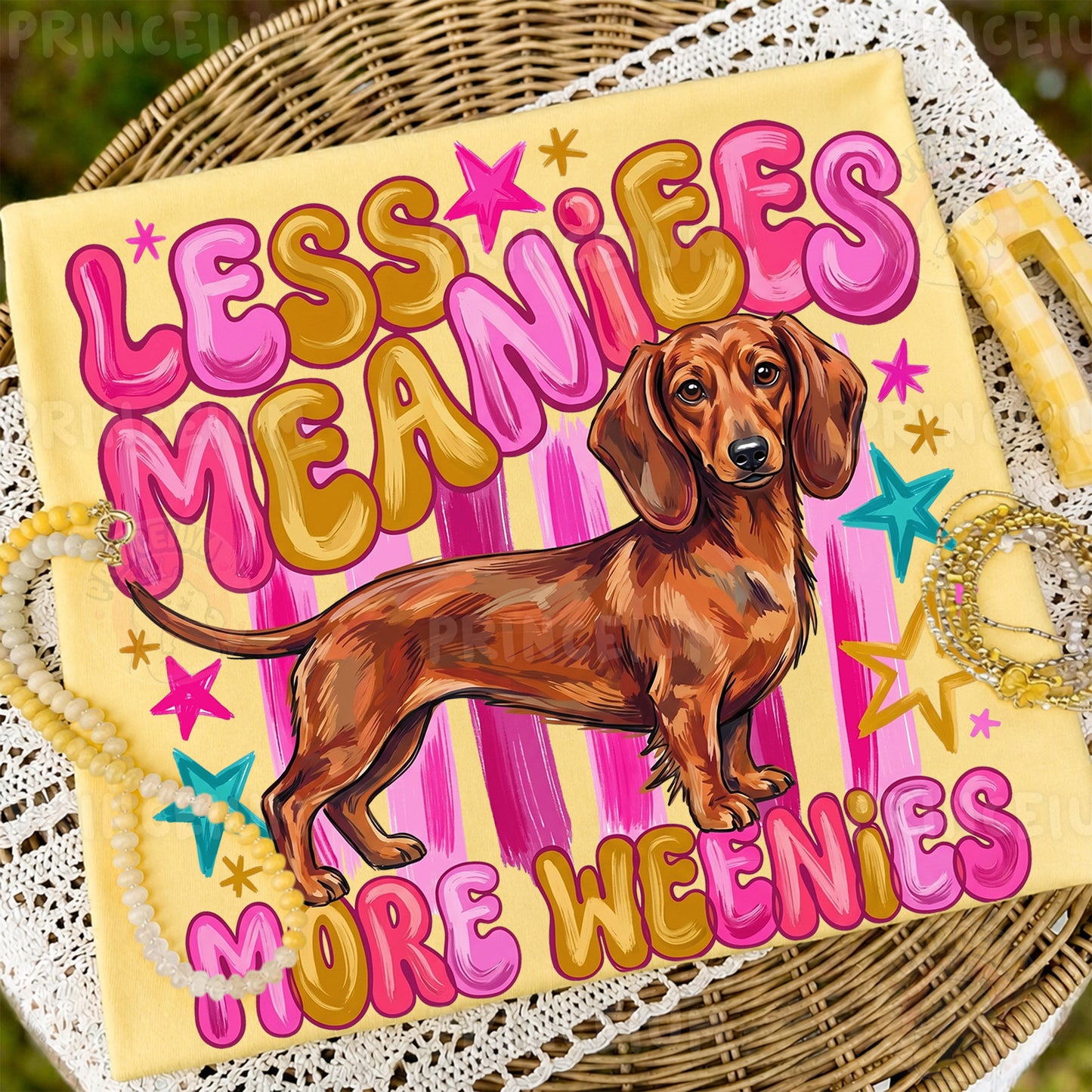 Less Meanies More Weenies Sublimation Design PNG Dachshund Dog Digital Download