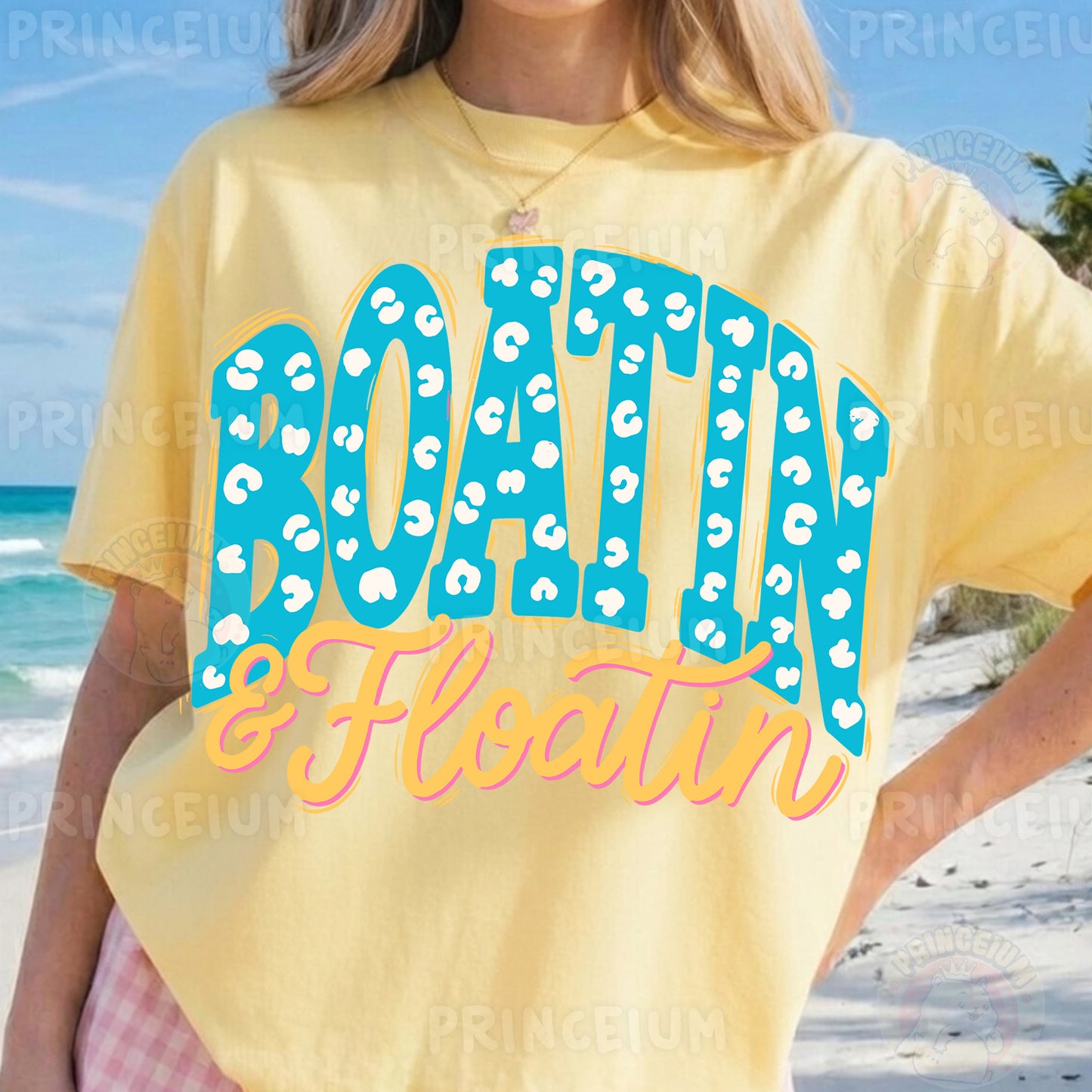 Boatin & Floatin Sublimation Design PNG | Leopard Print Lake Life Digital Download