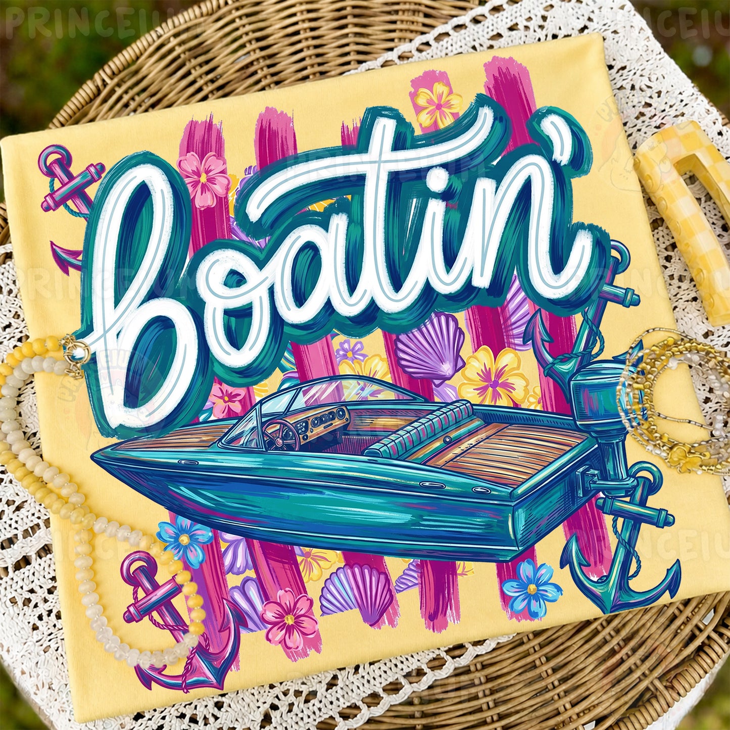 Boatin’ Sublimation Design PNG | Nautical Boat Summer Digital Download