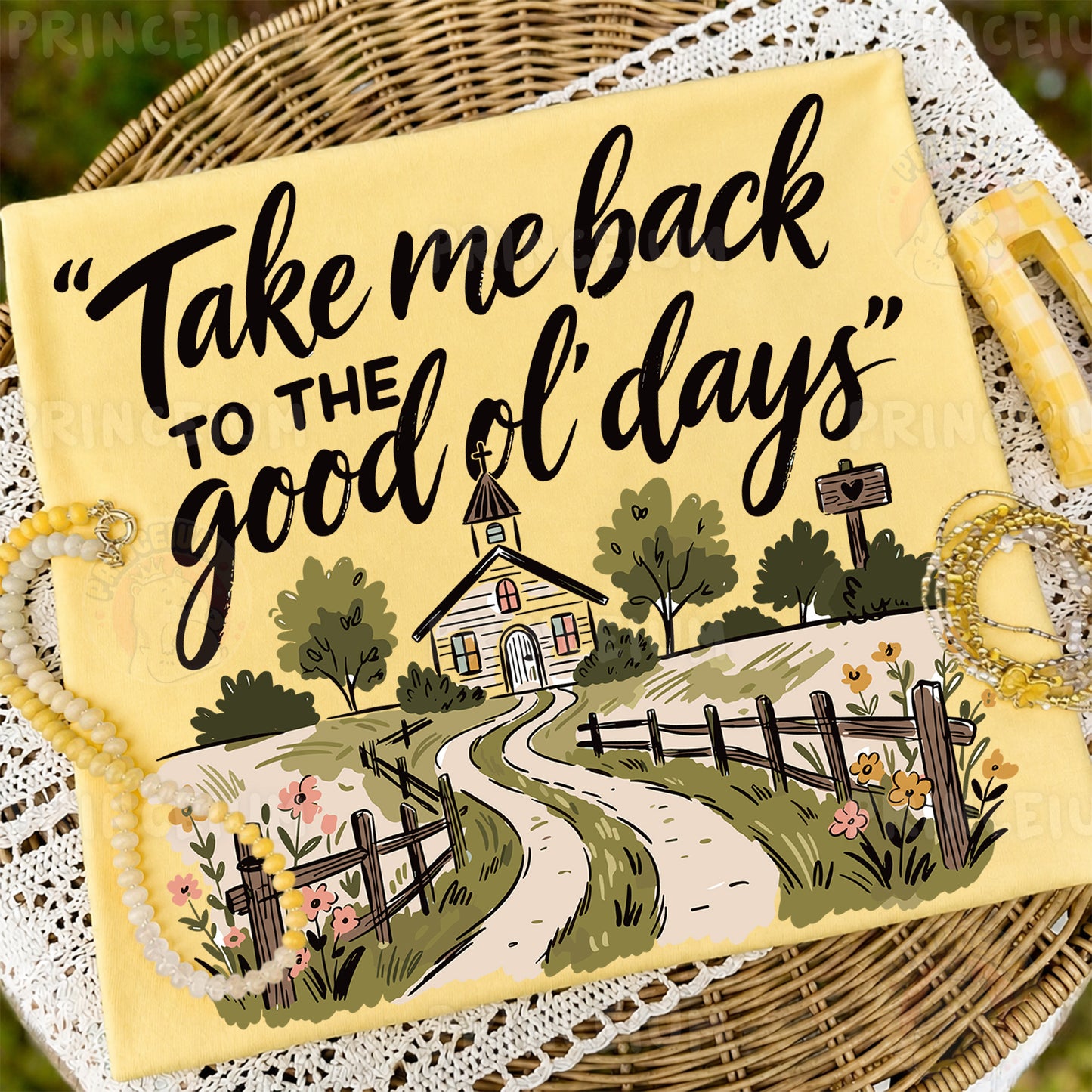 Take Me Back To The Good Ol' Days Sublimation Design PNG | Country Church Digital Download
