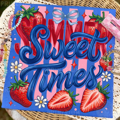 Sweet Summer Times PNG, Strawberry Summer Shirt Design, Cute Coquette Sublimation Graphic