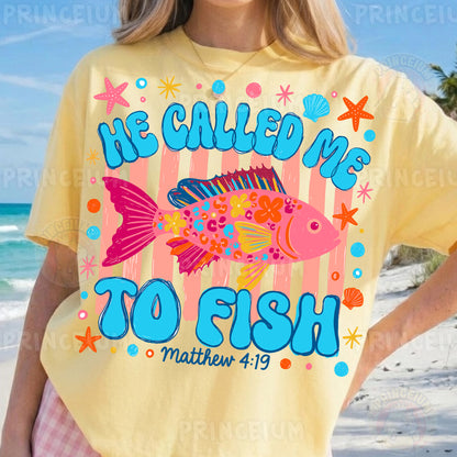 He Called Me To Fish Sublimation Design PNG | Christian Fishing Matthew 4:19 Digital Download