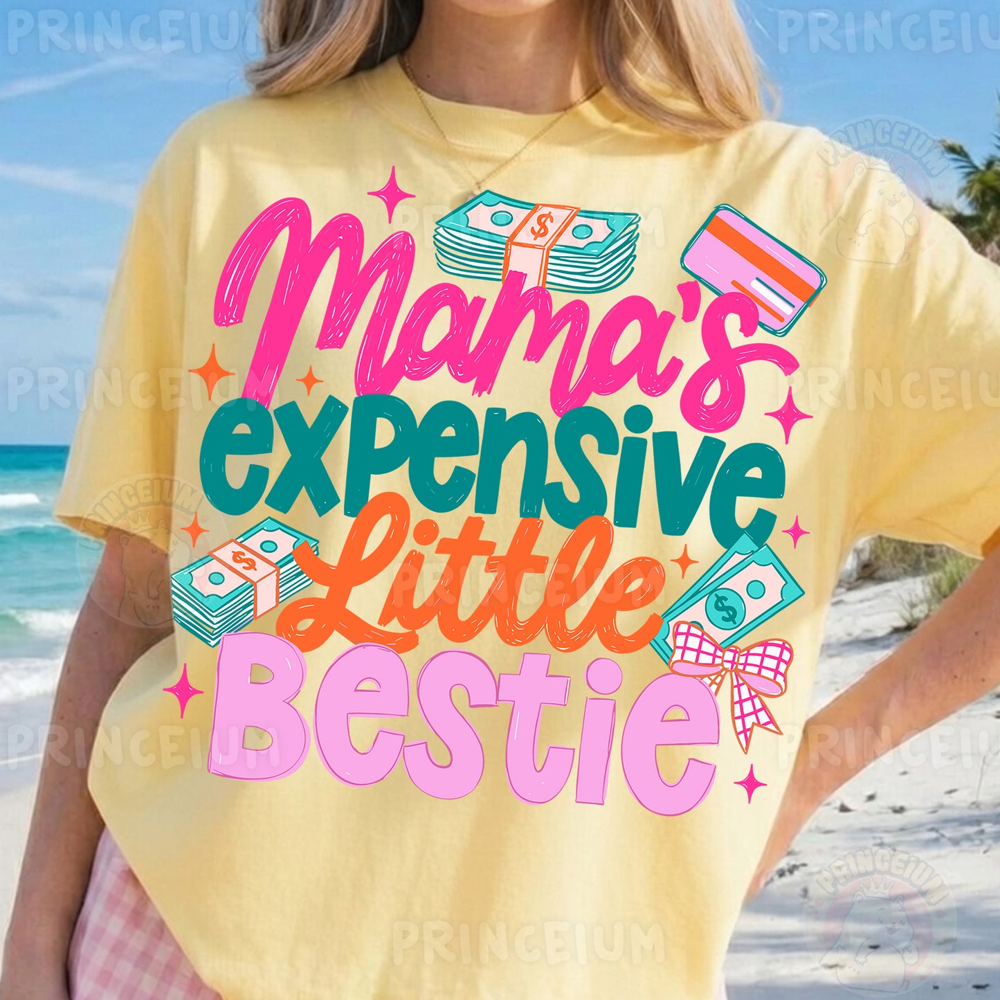 Mama's Expensive Little Bestie Sublimation Design PNG | Funny Money Mom Digital Download