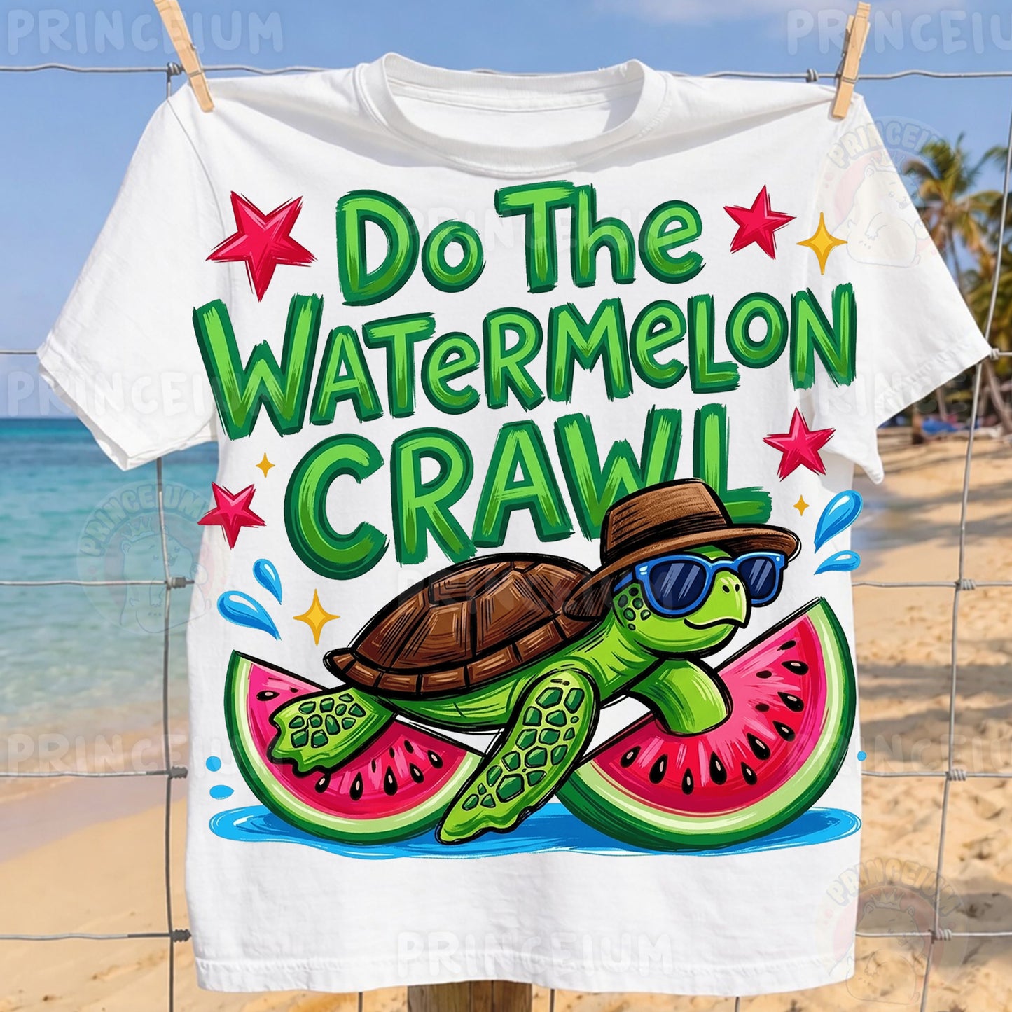 Do The Watermelon Crawl Sublimation Design PNG Turtle Watermelon Summer Digital Download