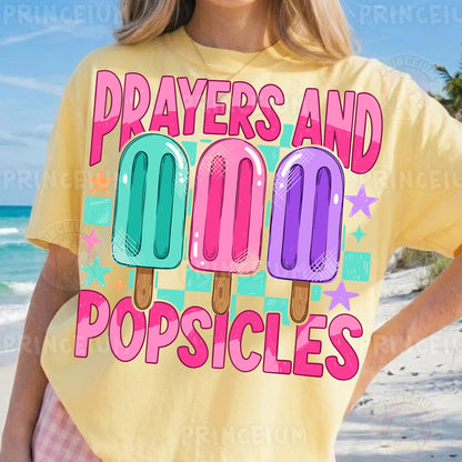 Prayers and Popsicles Sublimation Design PNG | Cute Christian Summer Digital Download