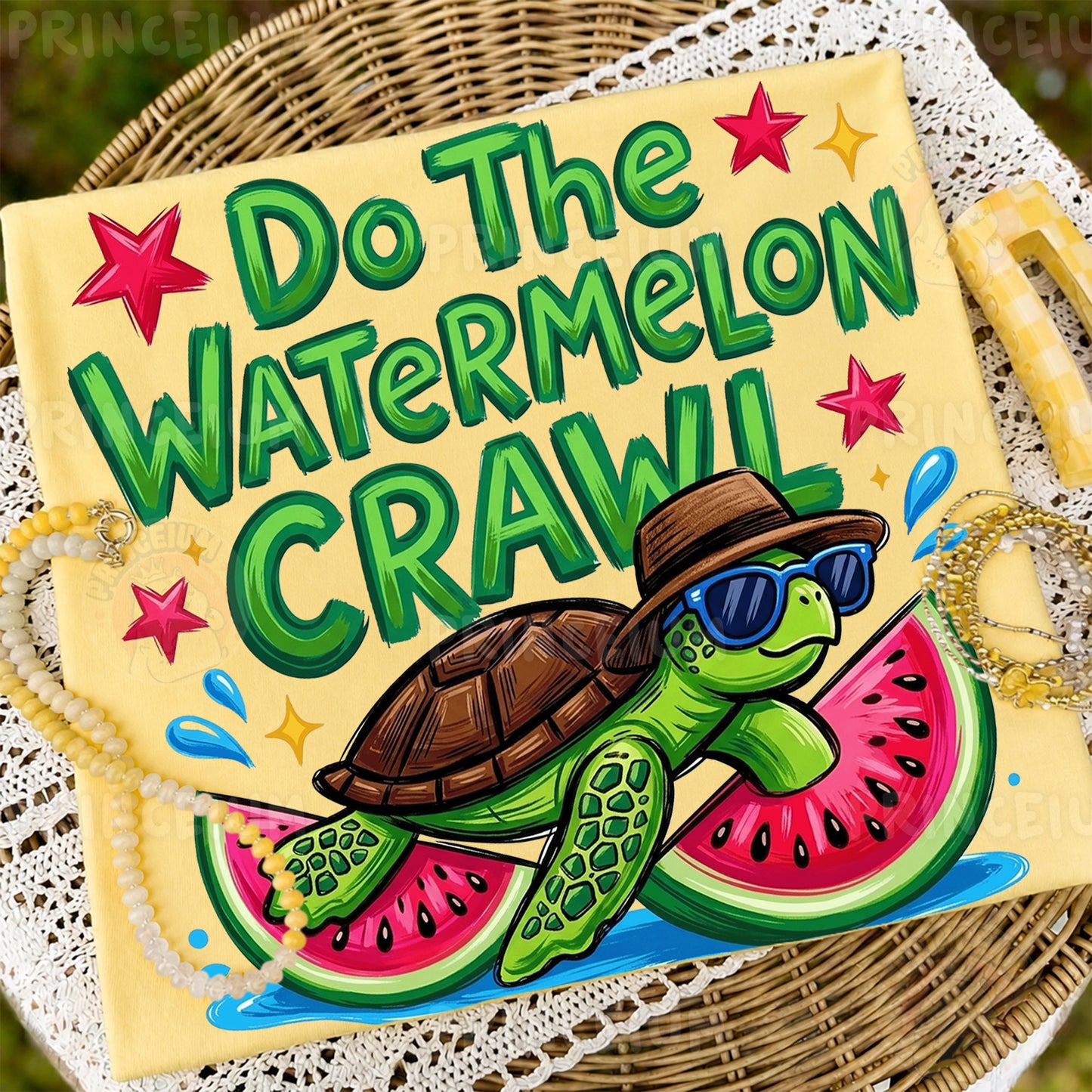 Do The Watermelon Crawl Sublimation Design PNG Turtle Watermelon Summer Digital Download