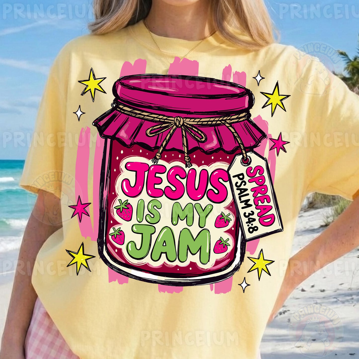 Jesus Is My Jam Sublimation Design PNG Christian Strawberry Jam Jar Digital Download