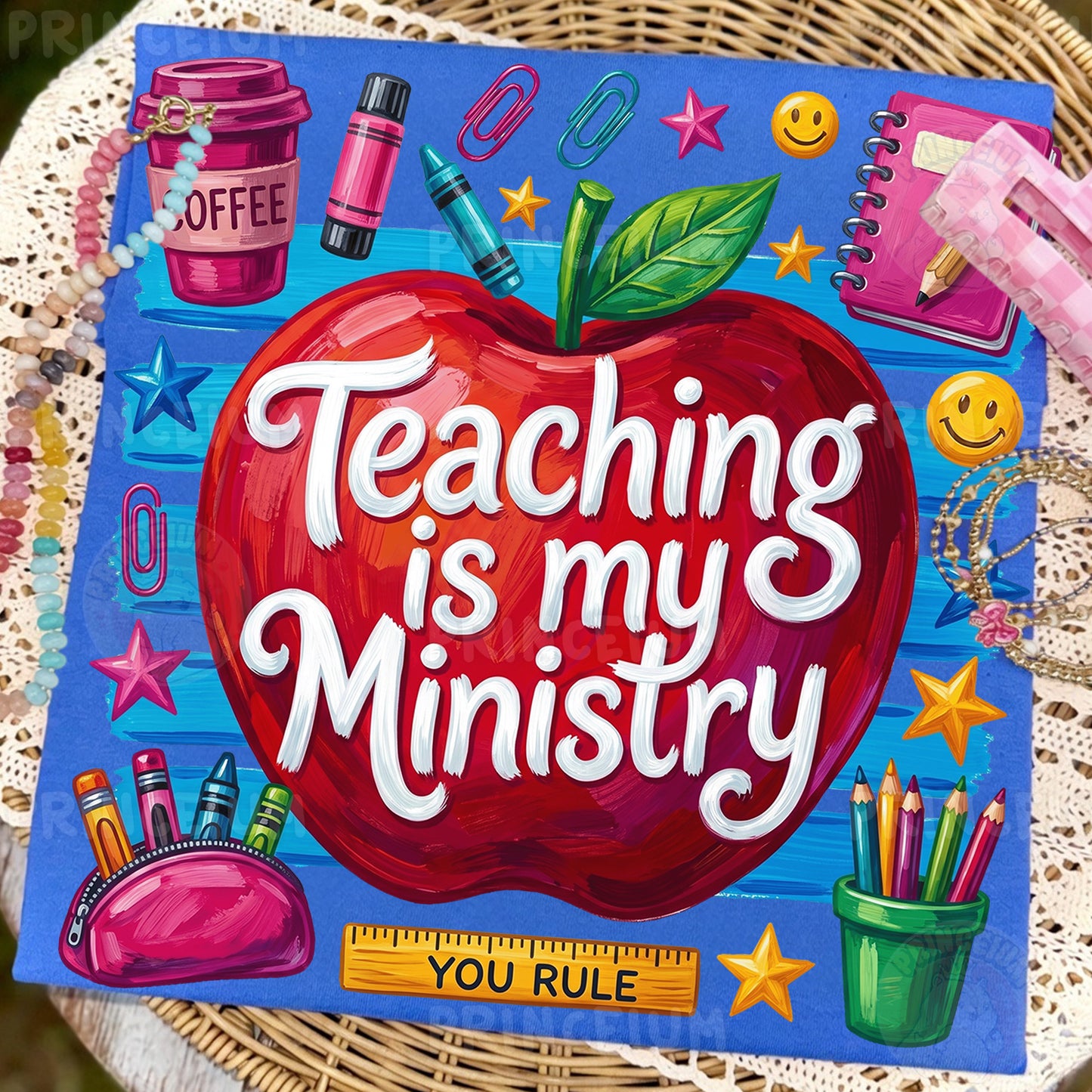 Teaching Is My Ministry PNG, Teacher Shirt Design, Back To School Sublimation Graphic
