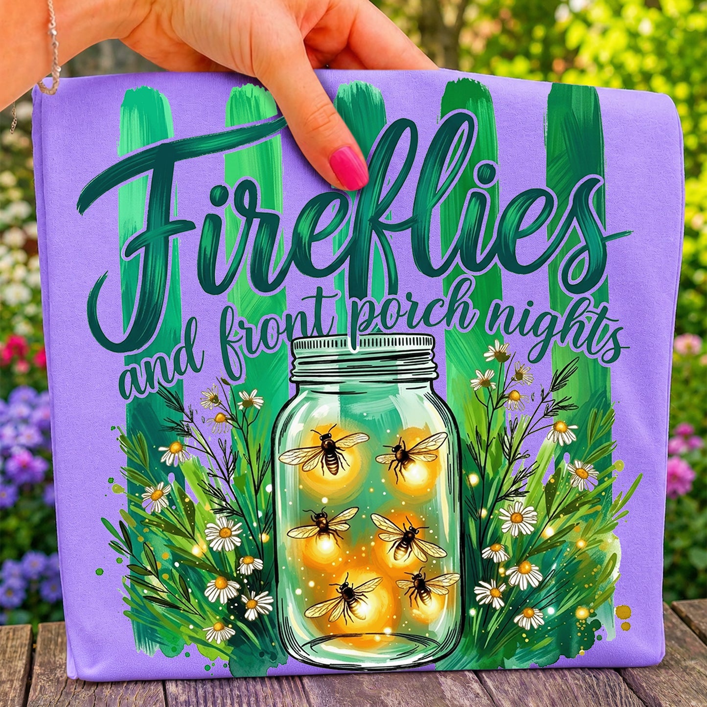 Fireflies and Front Porch Nights PNG, Country Summer Shirt Design, Rustic Mason Jar Sublimation