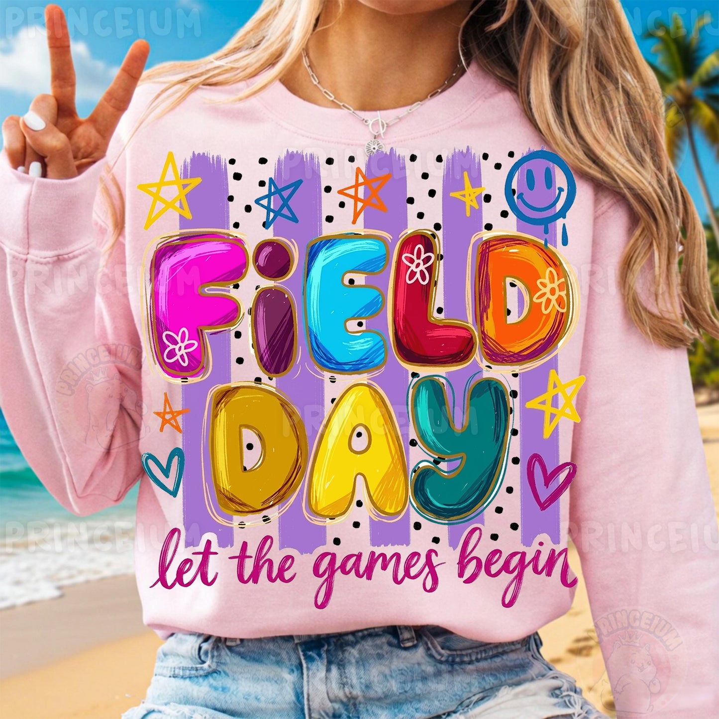 Field Day Let The Games Begin Sublimation Design PNG | Colorful School Field Day Digital Download