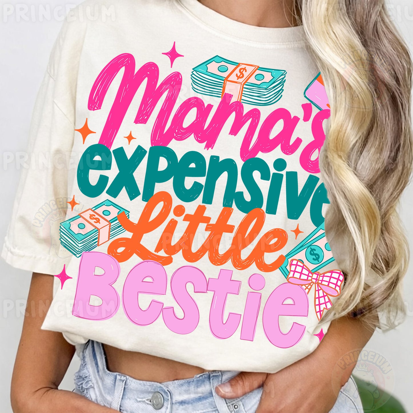 Mama's Expensive Little Bestie Sublimation Design PNG | Funny Money Mom Digital Download