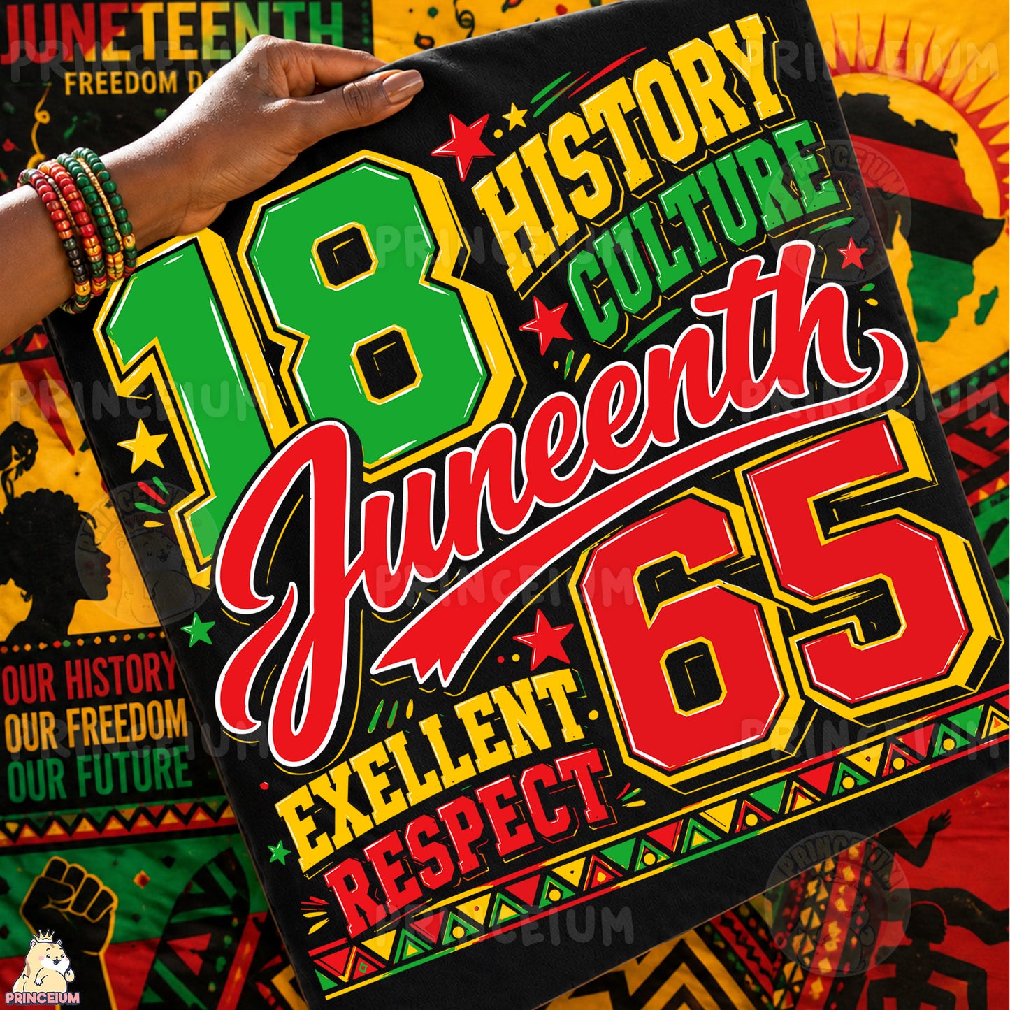 Juneteenth 1865 History Culture Excellent Respect Sublimation Design PNG Freedom Day Digital Download