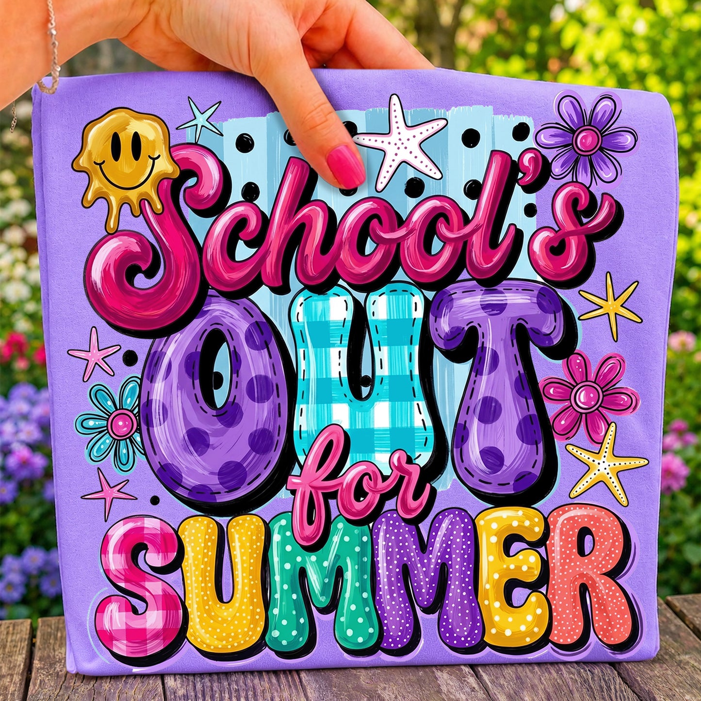 School’s Out For Summer PNG, Summer Vacation Shirt Design, Retro Teacher Sublimation