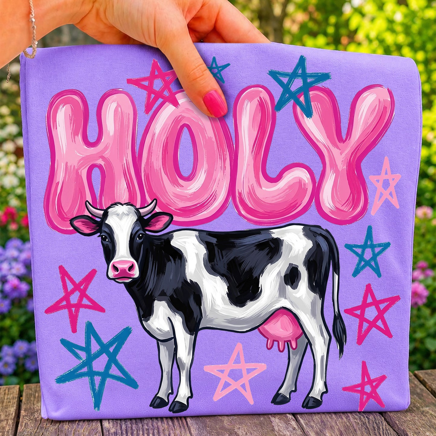 Holy Cow PNG, Funny Cow Shirt Design, Farm Animal Graphic, Western Country Sublimation